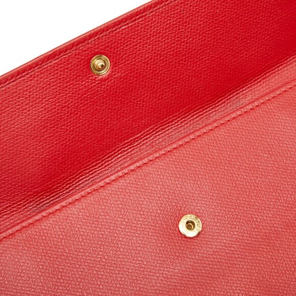 CHANEL Red Leather Wallet